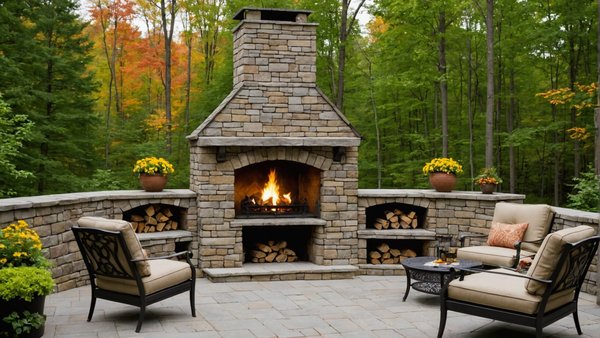 Quelle est la marge de sécurité à respecter lors de l'installation d'un foyer extérieur?