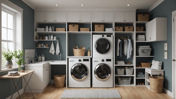 Comment optimiser l'agencement d'une buanderie dans un espace réduit?